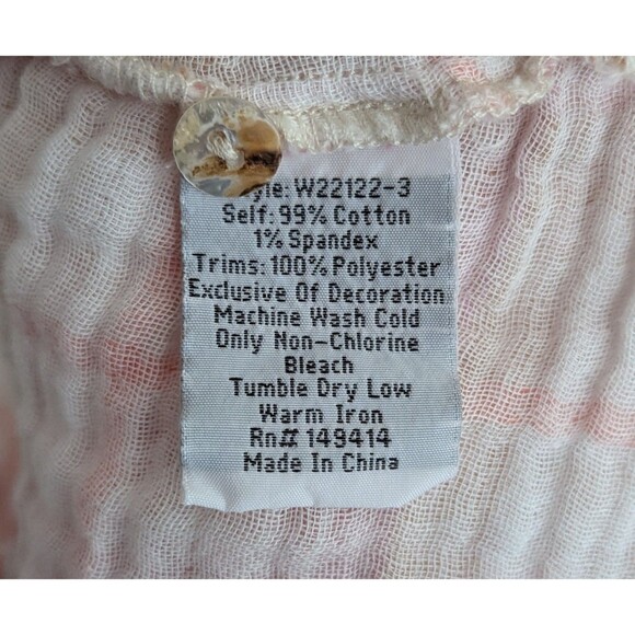 Johnny Was Orla Oversized Cotton Tunic Women's Size Small Pink Embroidered Top - Picture 4 of 8